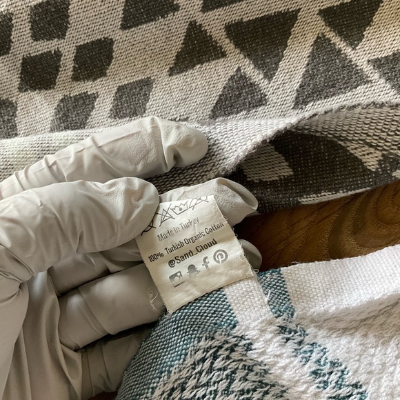 Lot of two SandCloud Gray/Mint and Teal/White Striped Beach Towels - Picture 7 of 9